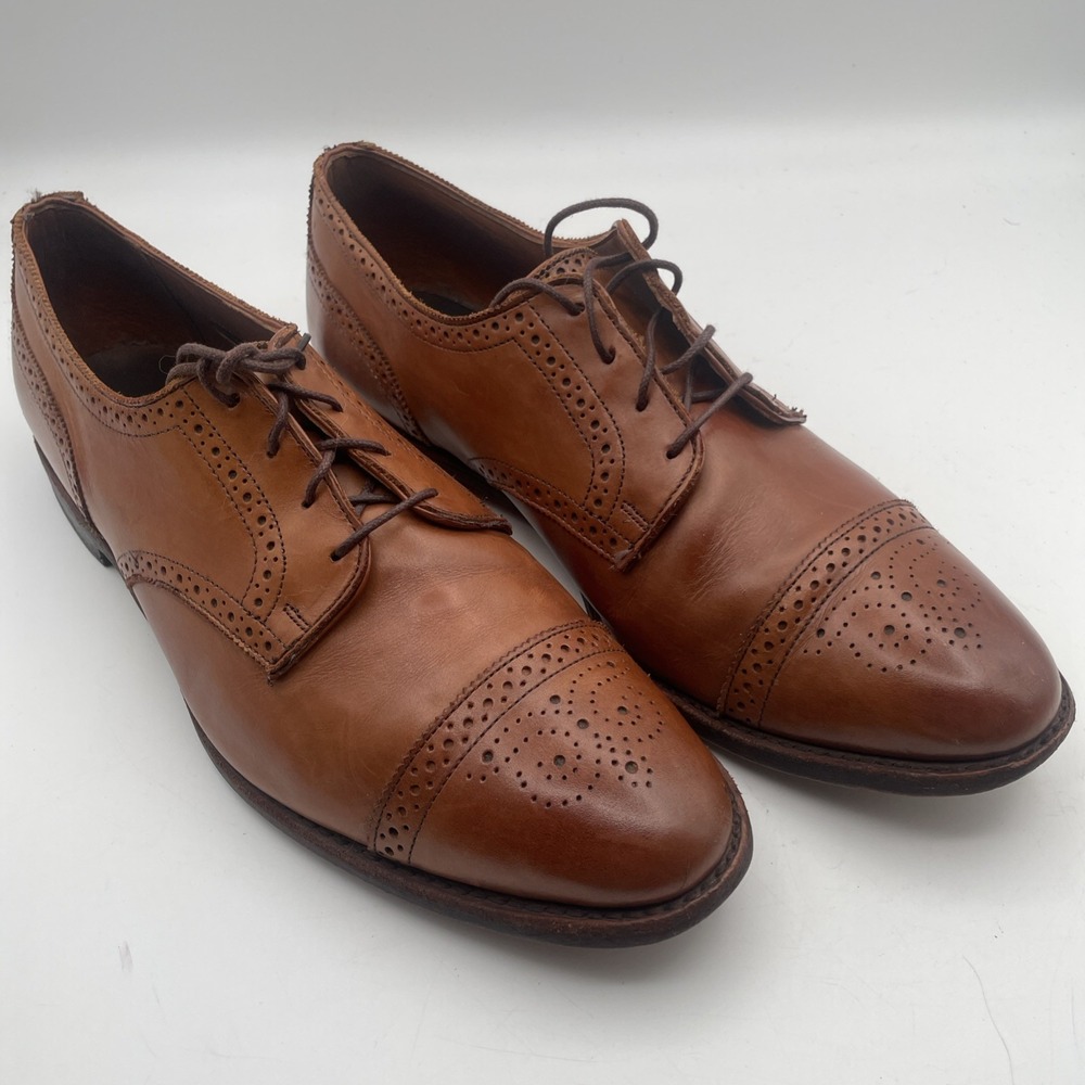 Allen Edmonds 5347 Men's 13D Sanford Cap-Toe Oxford Dress Shoes Brown Chestnut